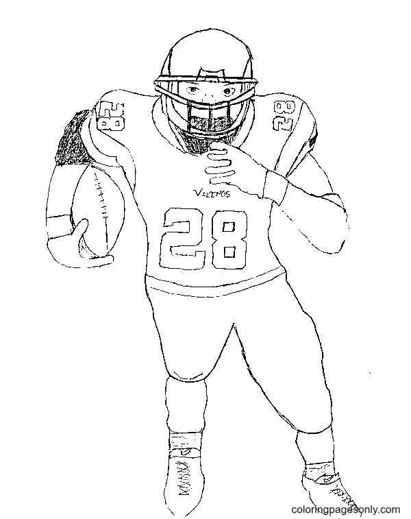 Adrian Peterson Coloring Pages Printable for Free Download