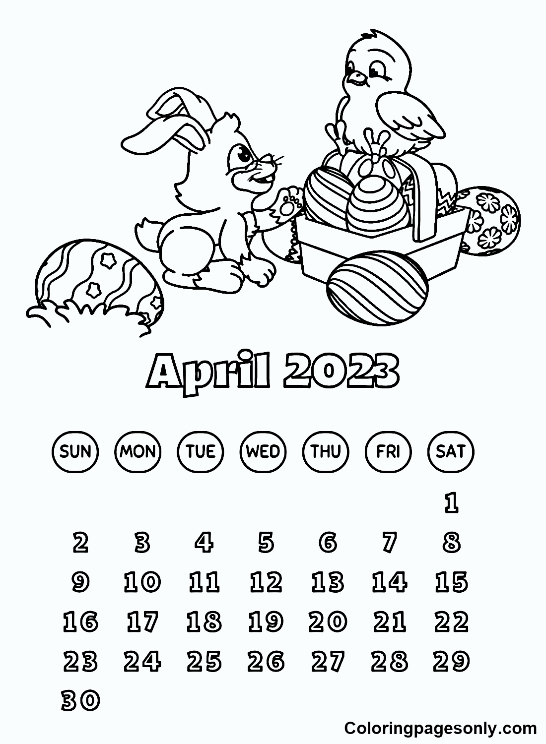 April Coloring Pages Printable for Free Download