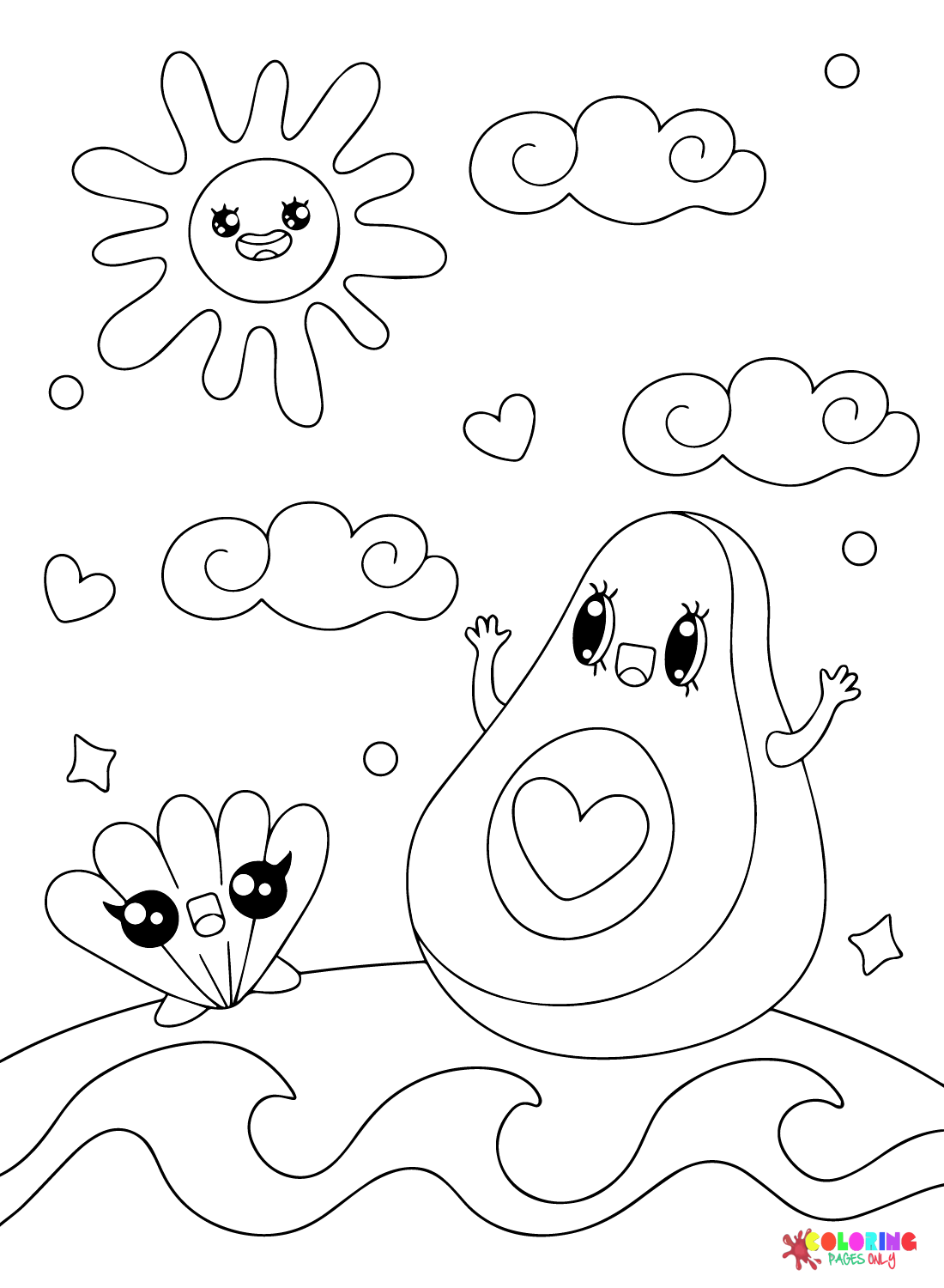 Avocado Coloring Pages Printable for Free Download