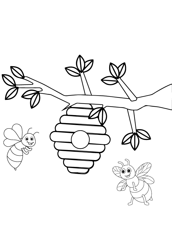 Beehive Coloring Pages Printable for Free Download