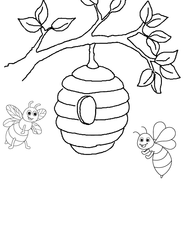 Beehive Coloring Pages Printable for Free Download