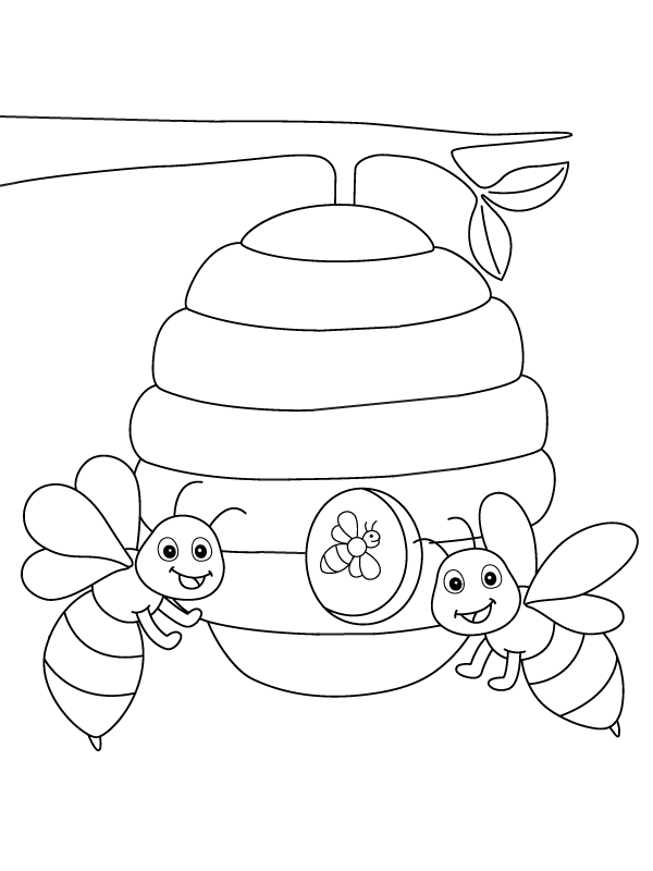 Beehive Coloring Pages Printable for Free Download