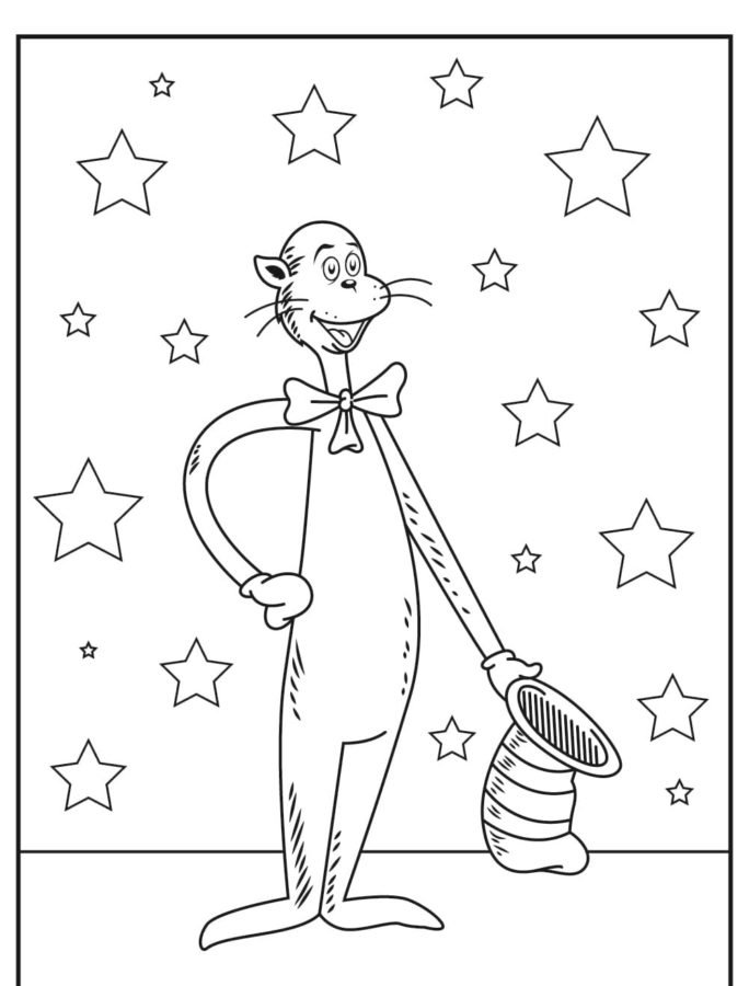 Cat In The Hat Coloring Pages Printable for Free Download