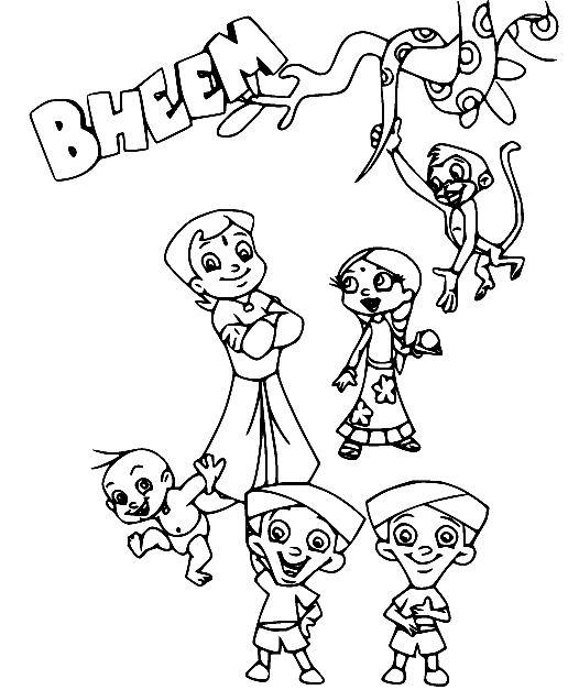 Chhota Bheem Coloring Pages Printable For Free Download