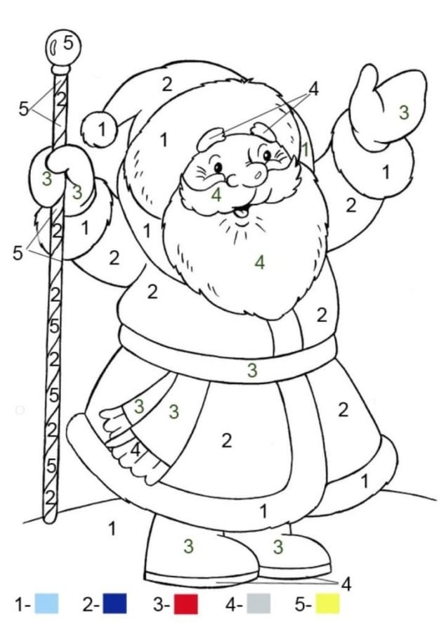 Christmas Color By Number Coloring Pages Printable for Free Download