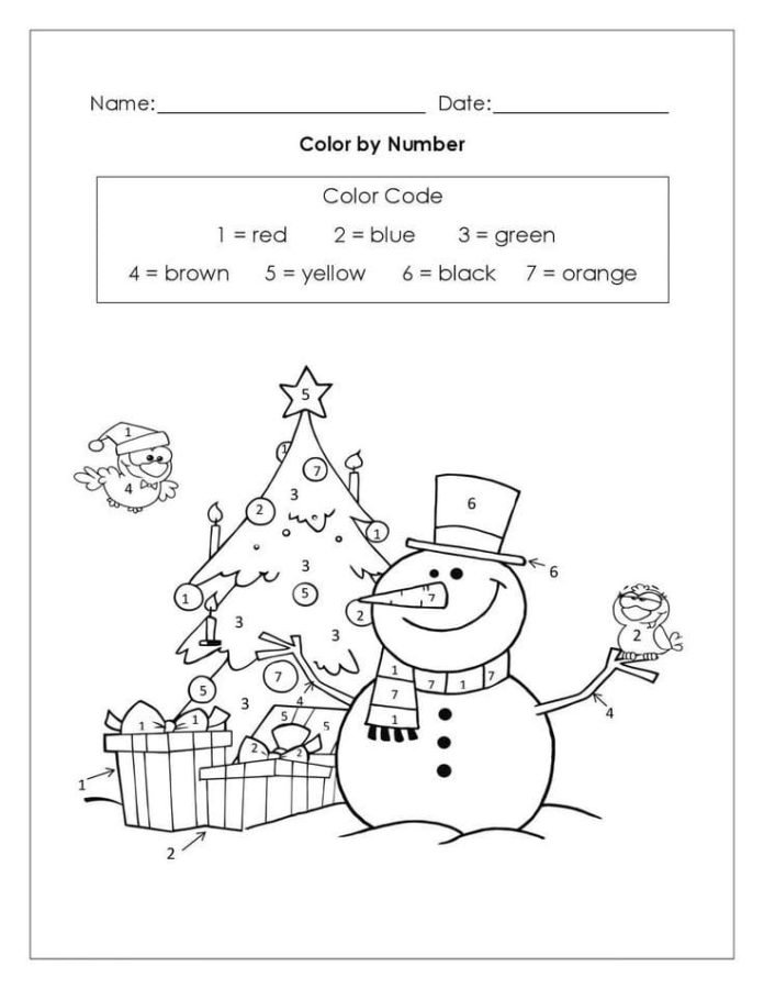 Christmas Color By Number Coloring Pages Printable for Free Download