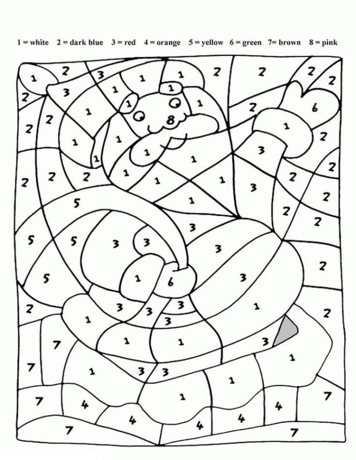 Christmas Color By Number Coloring Pages Printable for Free Download