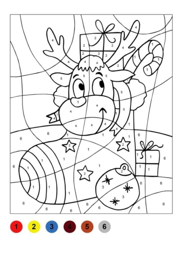 Christmas Color By Number Coloring Pages Printable for Free Download