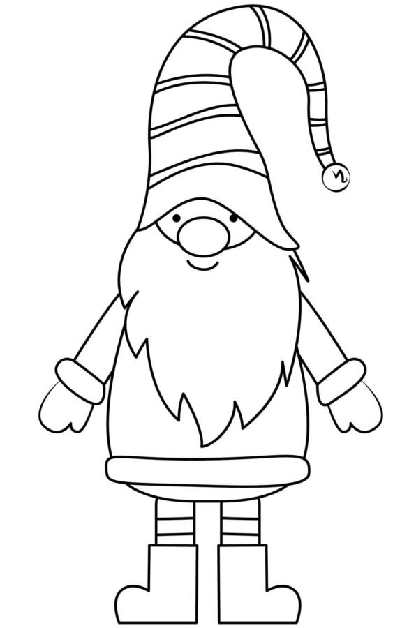 Christmas Gnome Coloring Pages Printable for Free Download