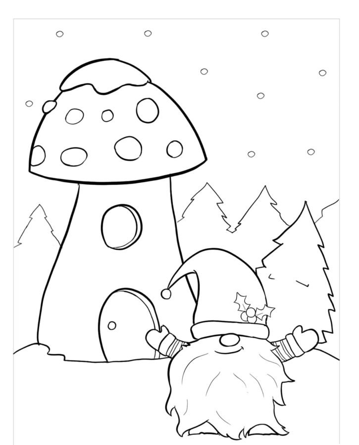 Christmas Gnome Coloring Pages Printable for Free Download