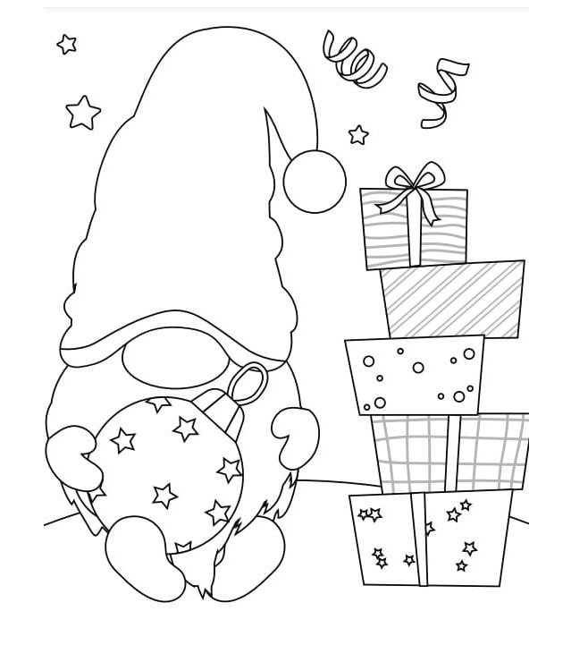 Christmas Gnome Coloring Pages Printable for Free Download