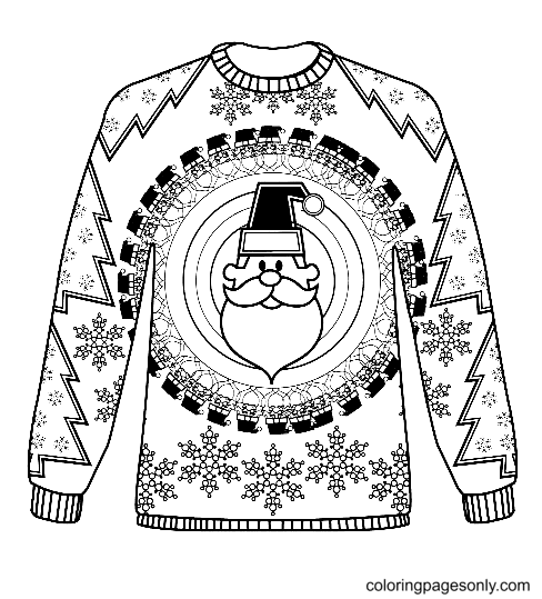 Christmas Sweater Coloring Pages Printable for Free Download