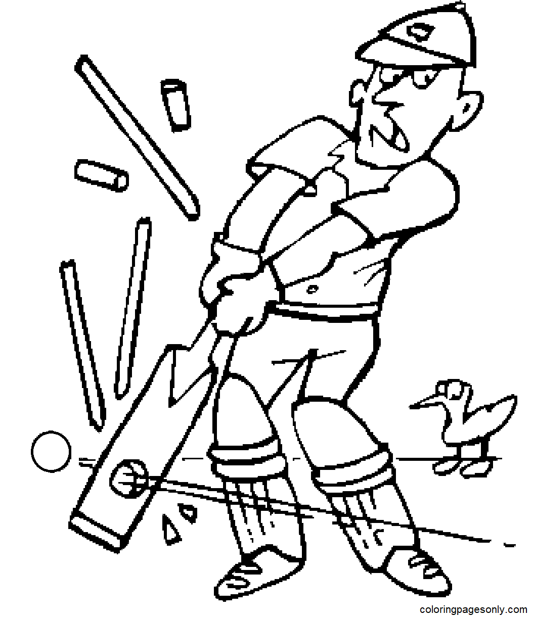 Cricket Game Coloring Pages Printable for Free Download