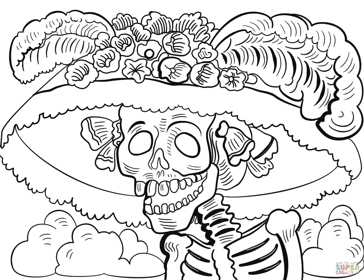 Day Of The Dead Coloring Pages Printable for Free Download