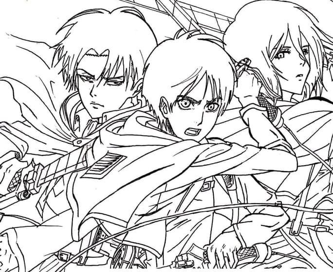 Defending Against the Titans: Attack On Titan Coloring Pages Printable ...