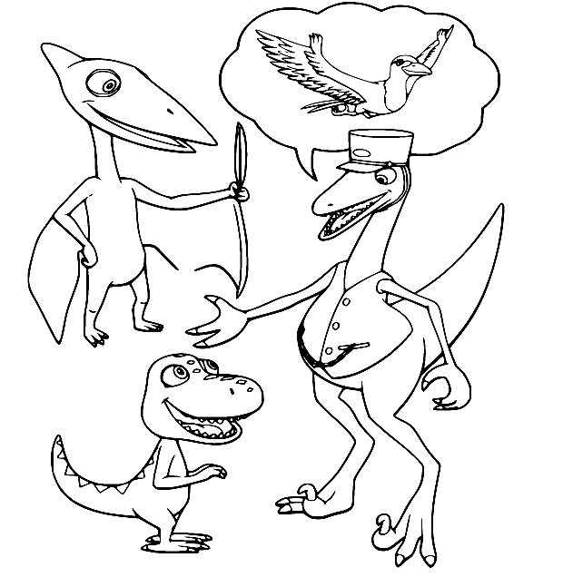 printable coloring pages mrs conductor dinosaur train