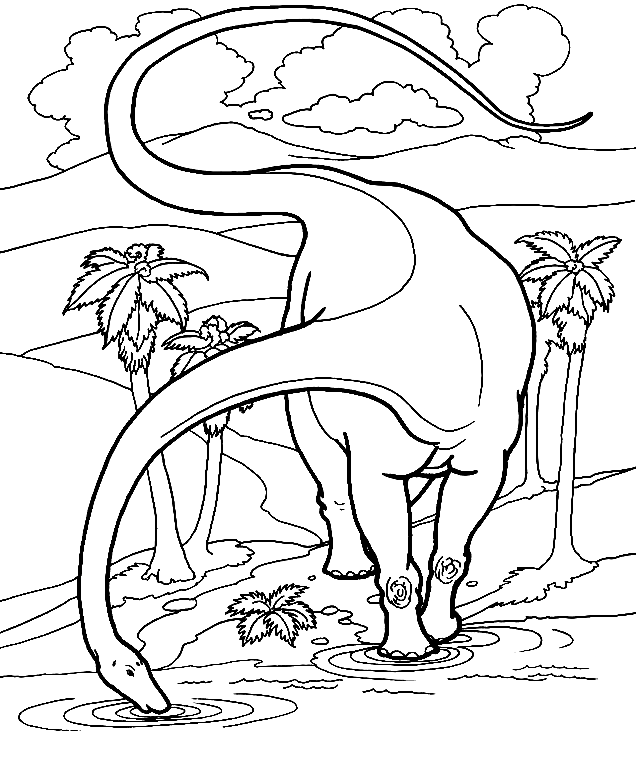 Diplodocus Coloring Pages Printable for Free Download