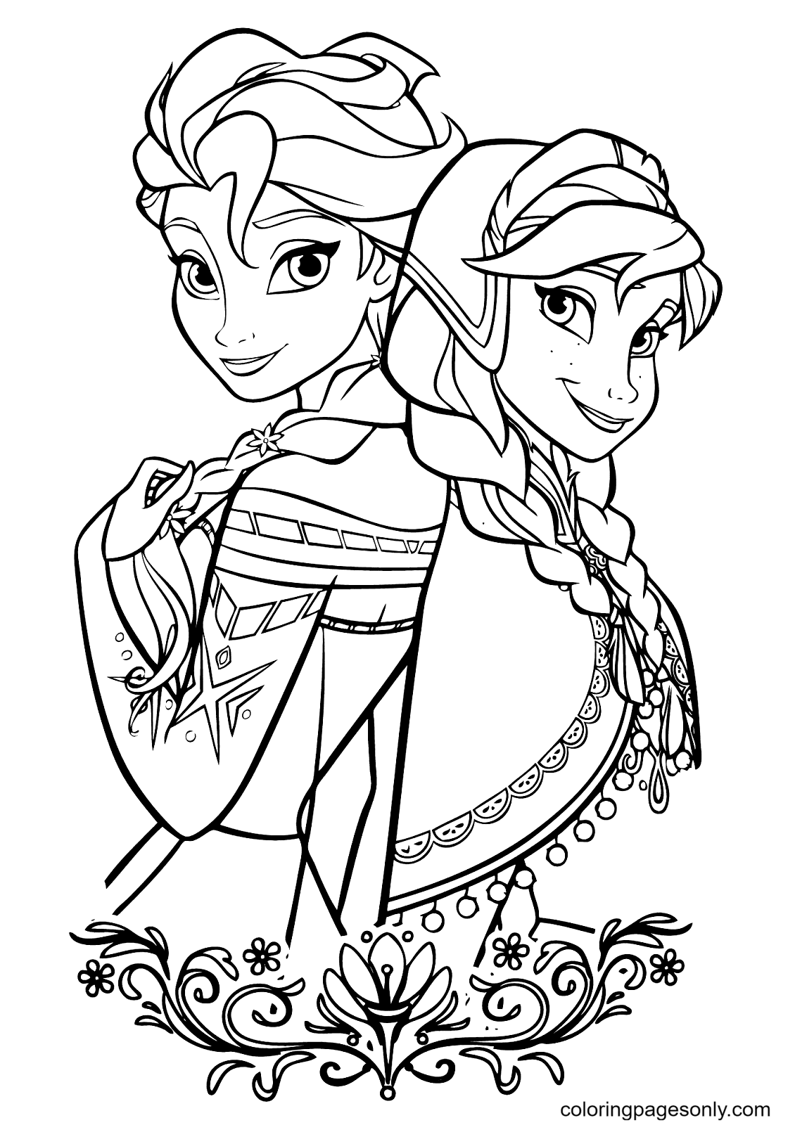 Elsa And Anna Coloring Pages Printable For Free Download