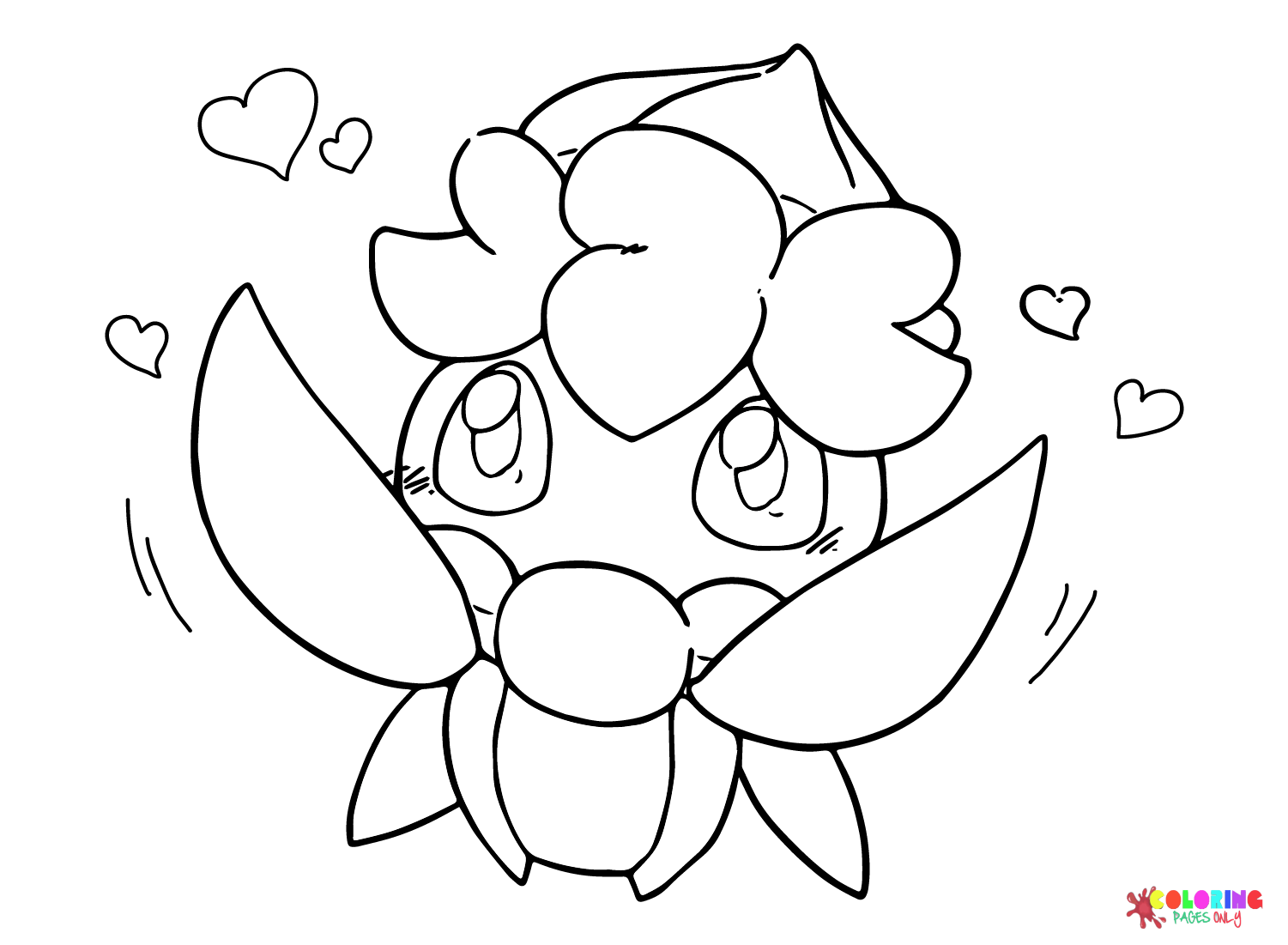 fomantis coloring page high quality pokemon