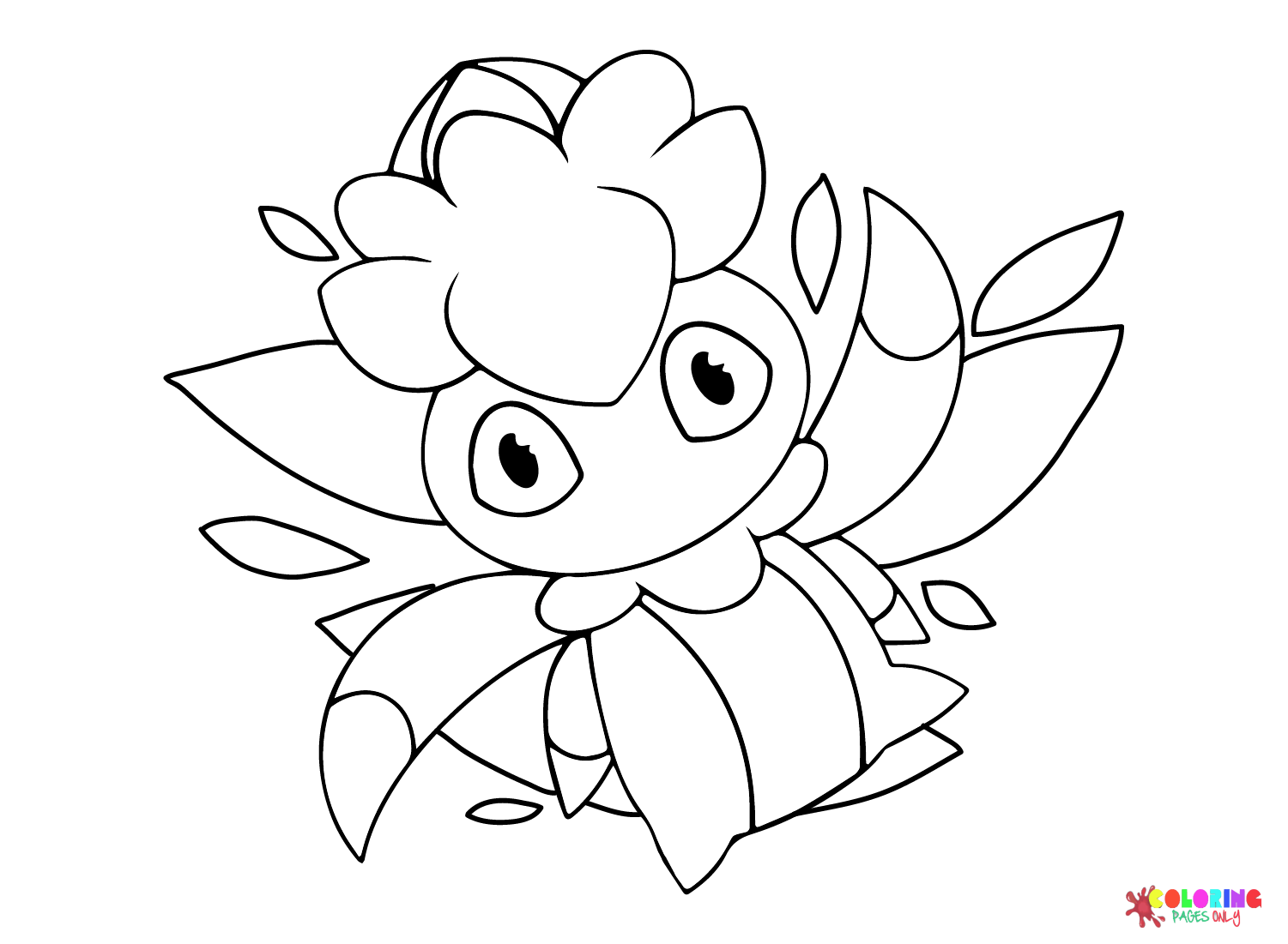 fomantis coloring page online pokemon