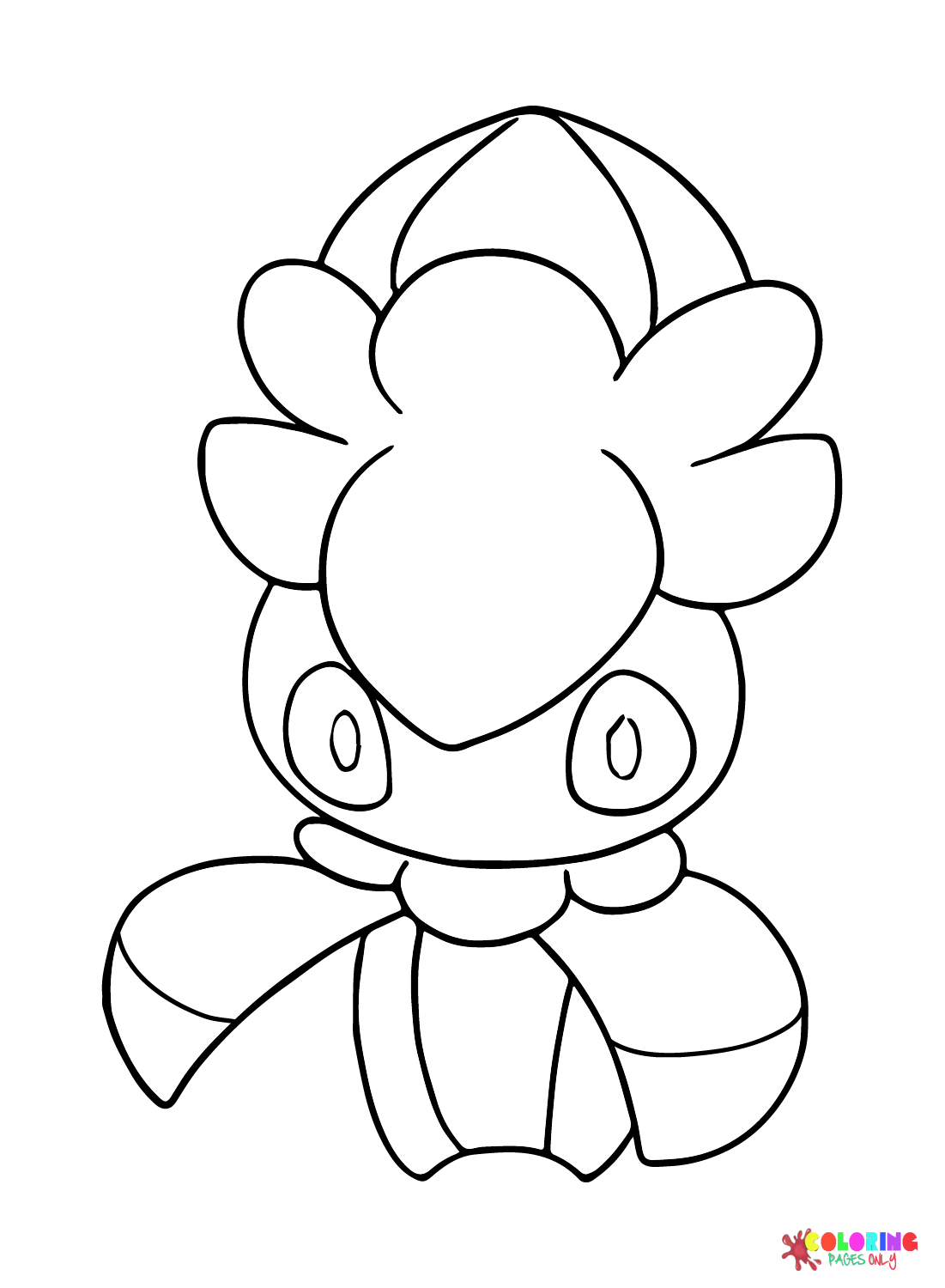 fomantis coloring page in black and white pokemon