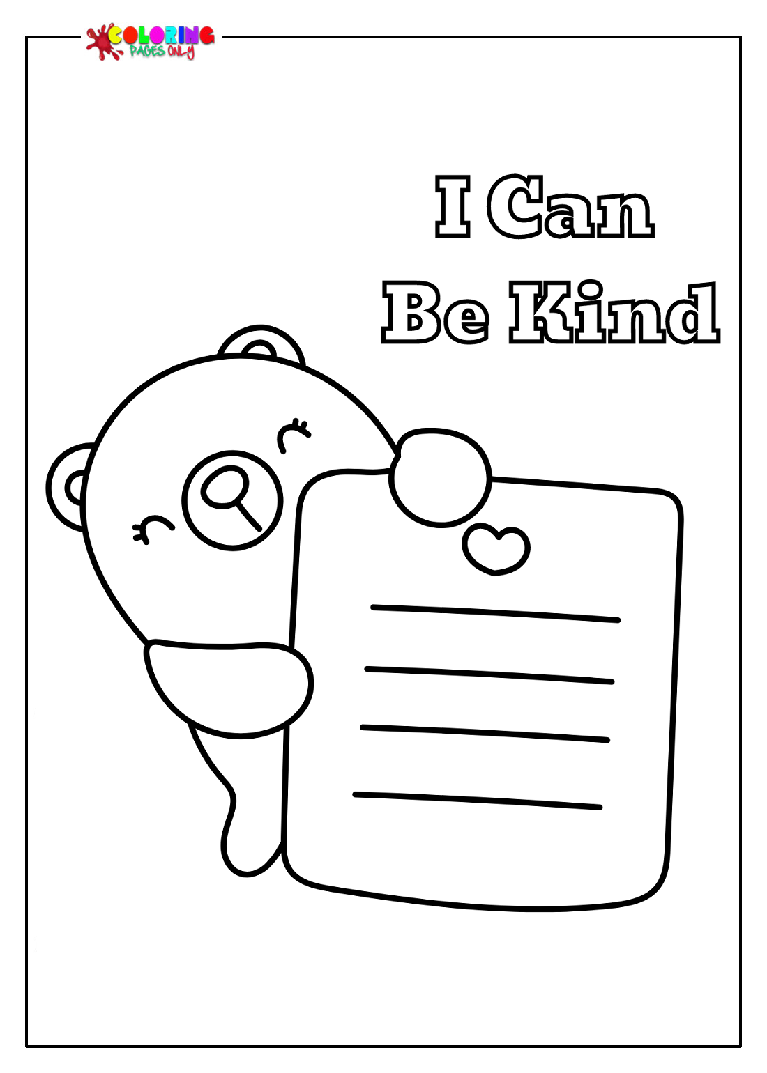 Free Kindness Coloring Pages Printable for Free Download