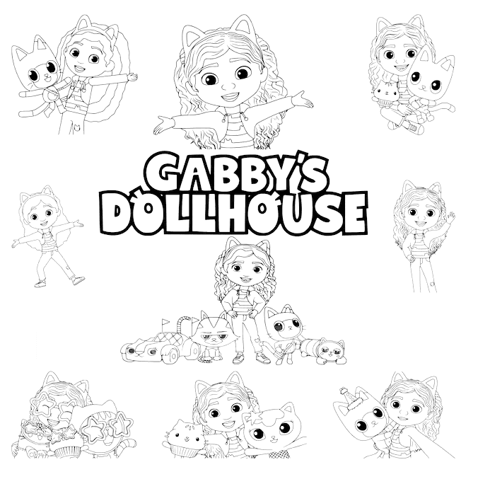 Gabbys Dollhouse Coloring Pages Printable For Free Download