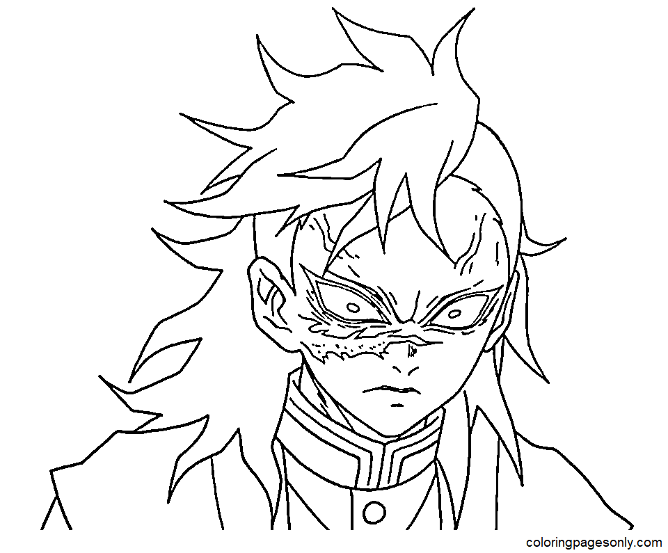 Genya Shinazugawa Coloring Pages Printable For Free Download