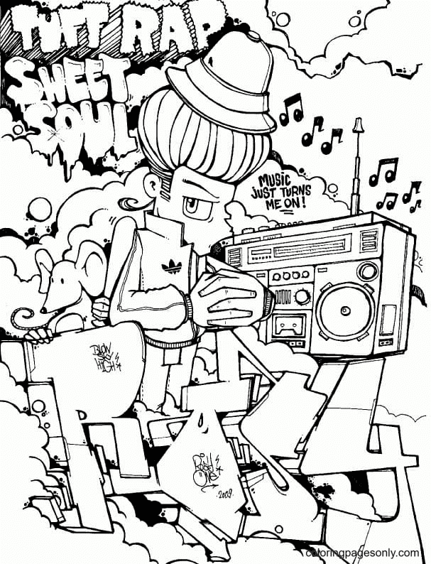 Graffiti Coloring Pages Printable for Free Download