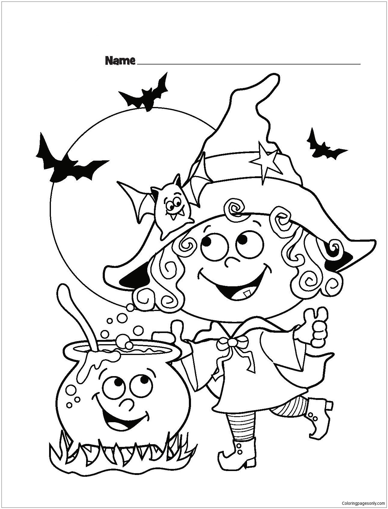 Halloween Witch Coloring Pages Printable for Free Download