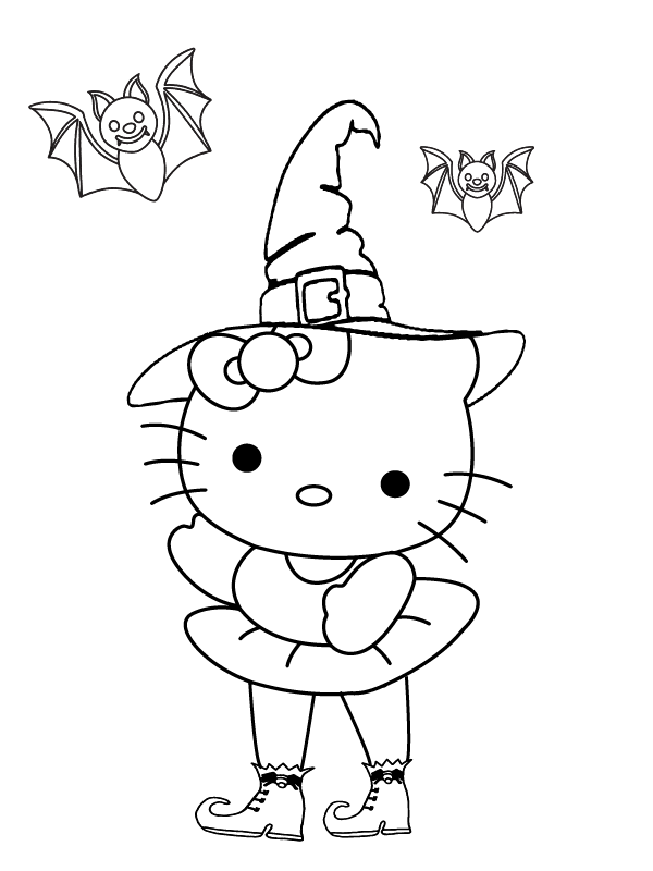 Hello Kitty Halloween Coloring Pages Printable for Free Download