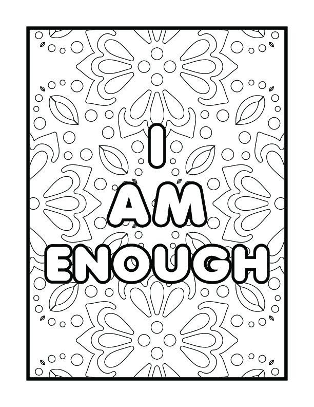 I Am Enough Coloring Pages Printable for Free Download