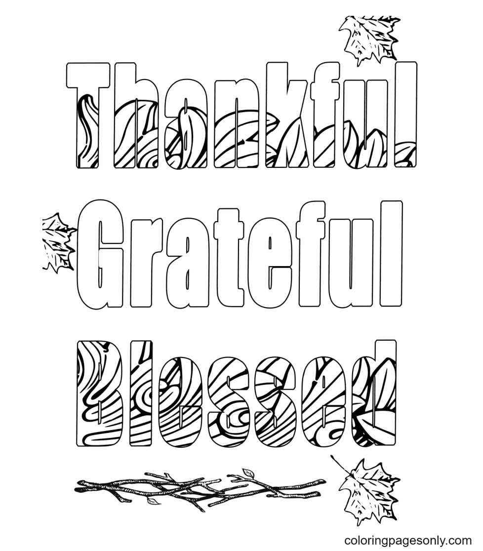 I Am Thankful For Coloring Pages Printable for Free Download