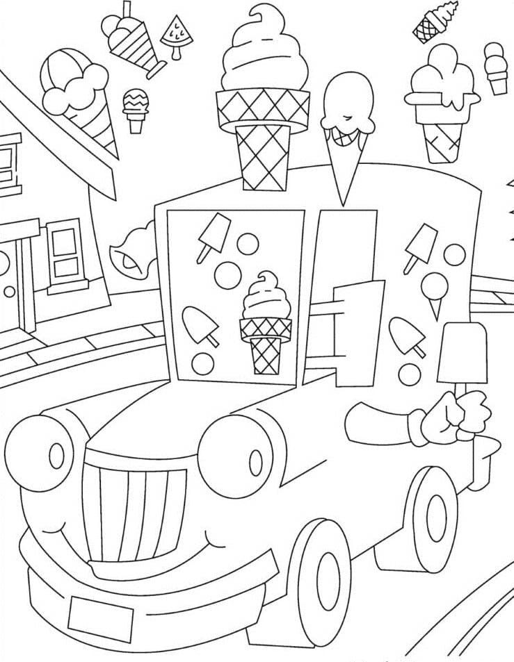 Ice Cream Truck Coloring Pages Printable for Free Download