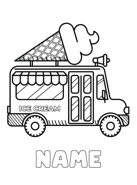 Ice Cream Truck Coloring Pages Printable for Free Download