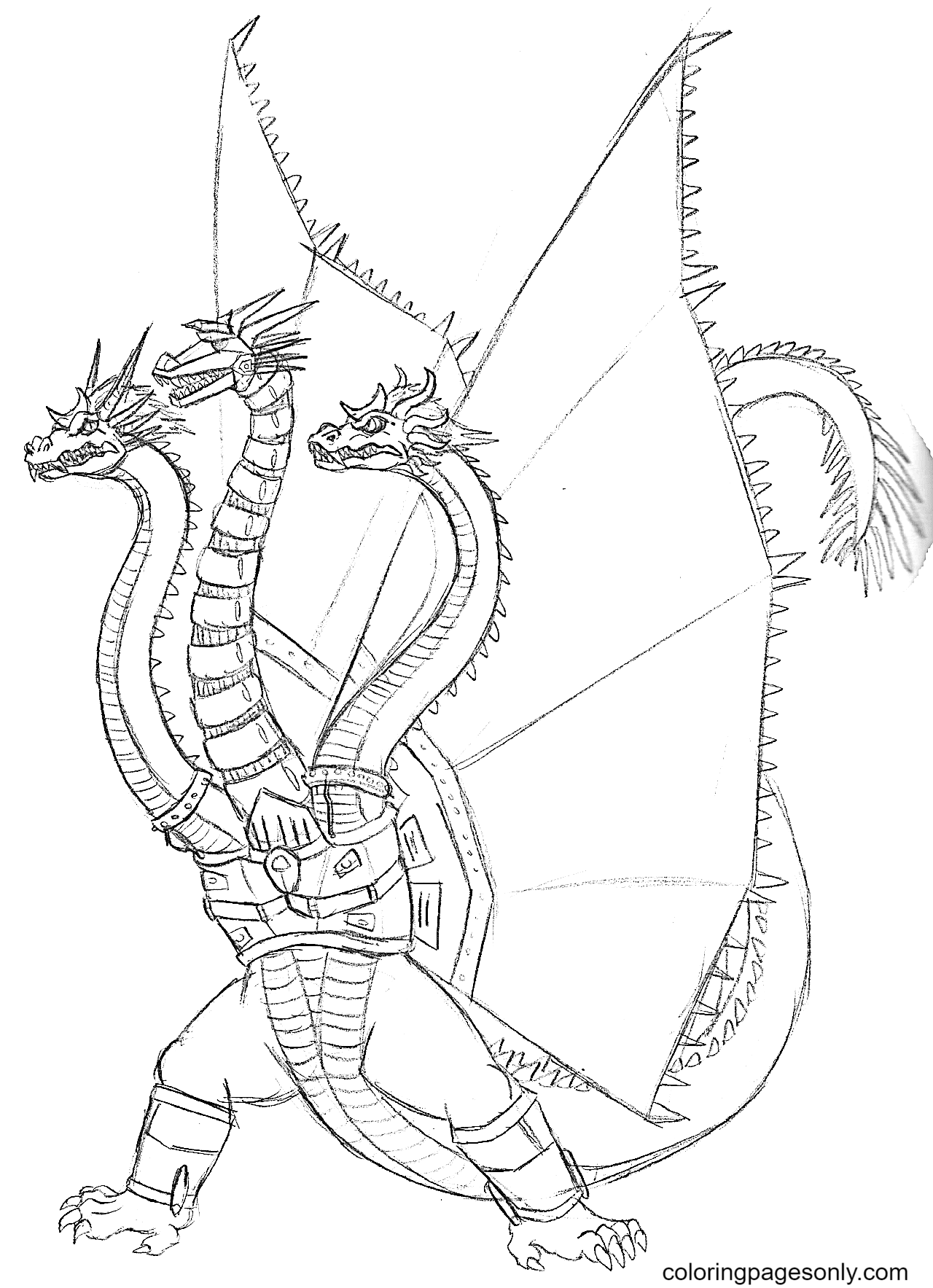 King Ghidorah Coloring Pages Printable For Free Download