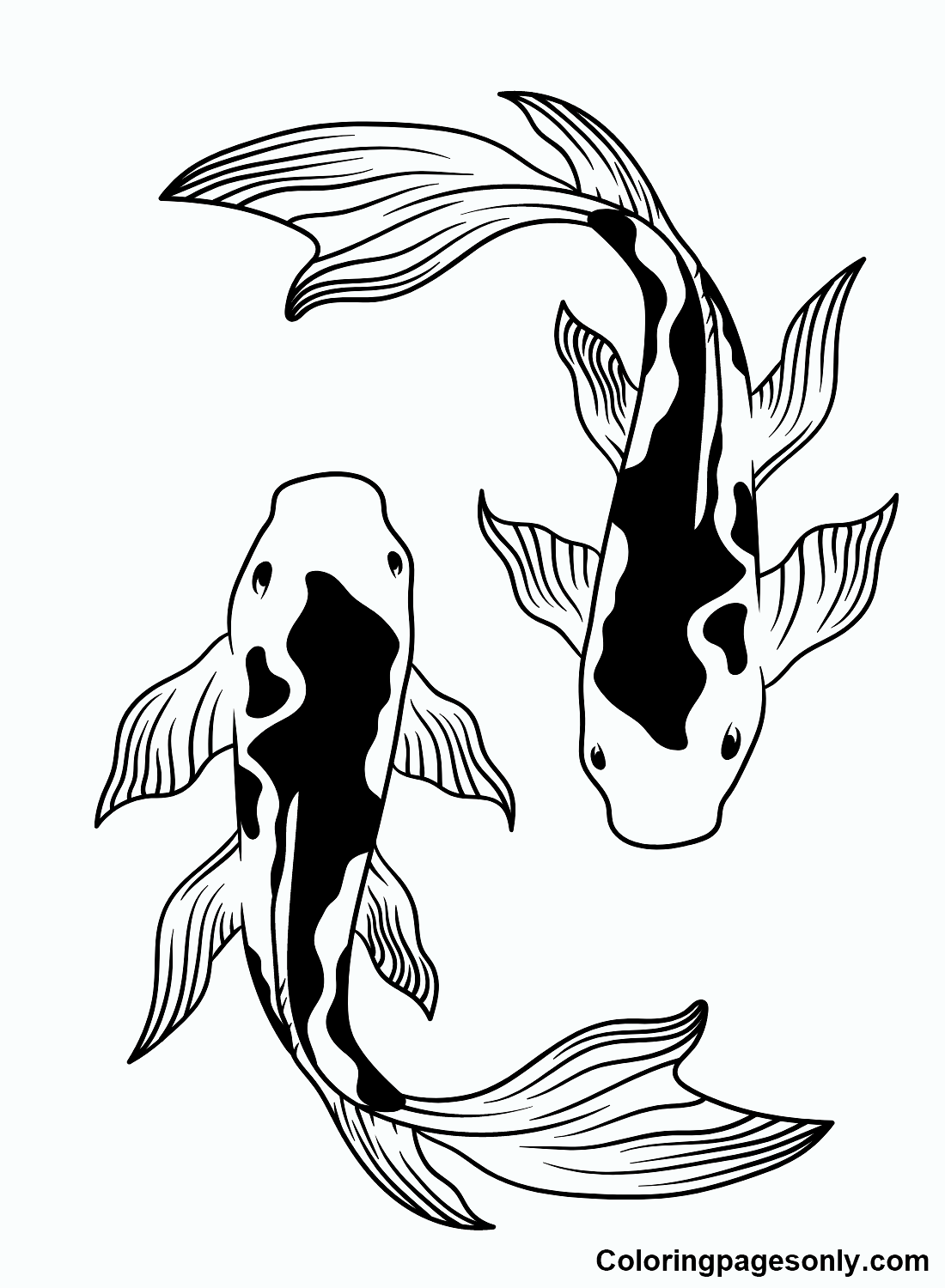 Koi Fish Coloring Pages Printable for Free Download