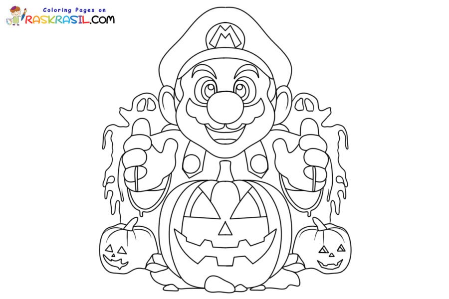 Mario Halloween Coloring Pages Printable For Free Download 