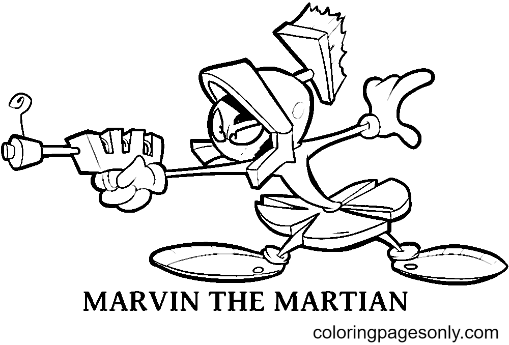 Marvin the Martian Coloring Pages Printable for Free Download