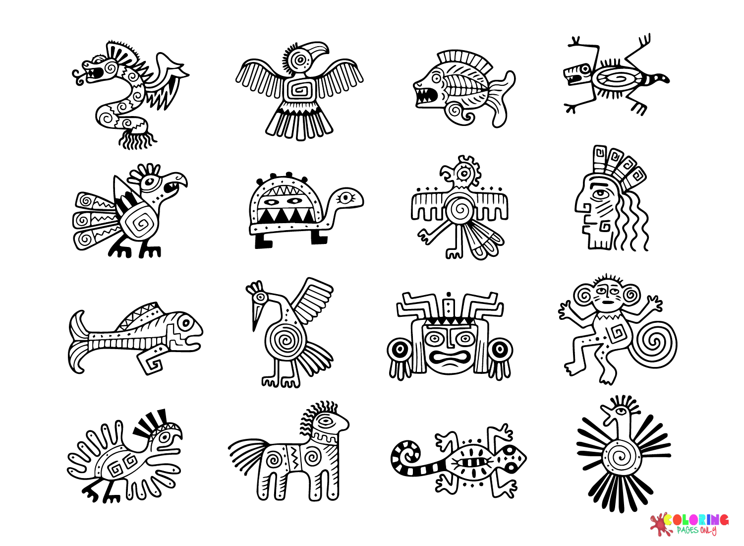 Maya civilization Coloring Pages Printable for Free Download