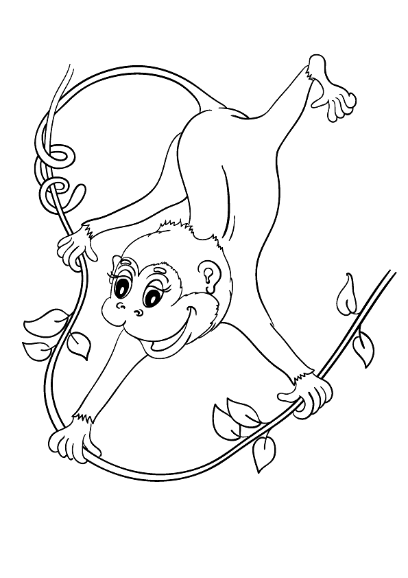 Monkey Coloring Pages Printable for Free Download