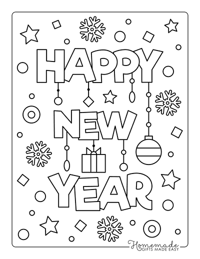 New Year 2024 Coloring Pages Printable for Free Download