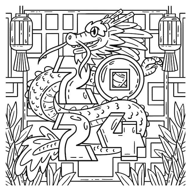 New Year 2025 Coloring Pages Printable for Free Download