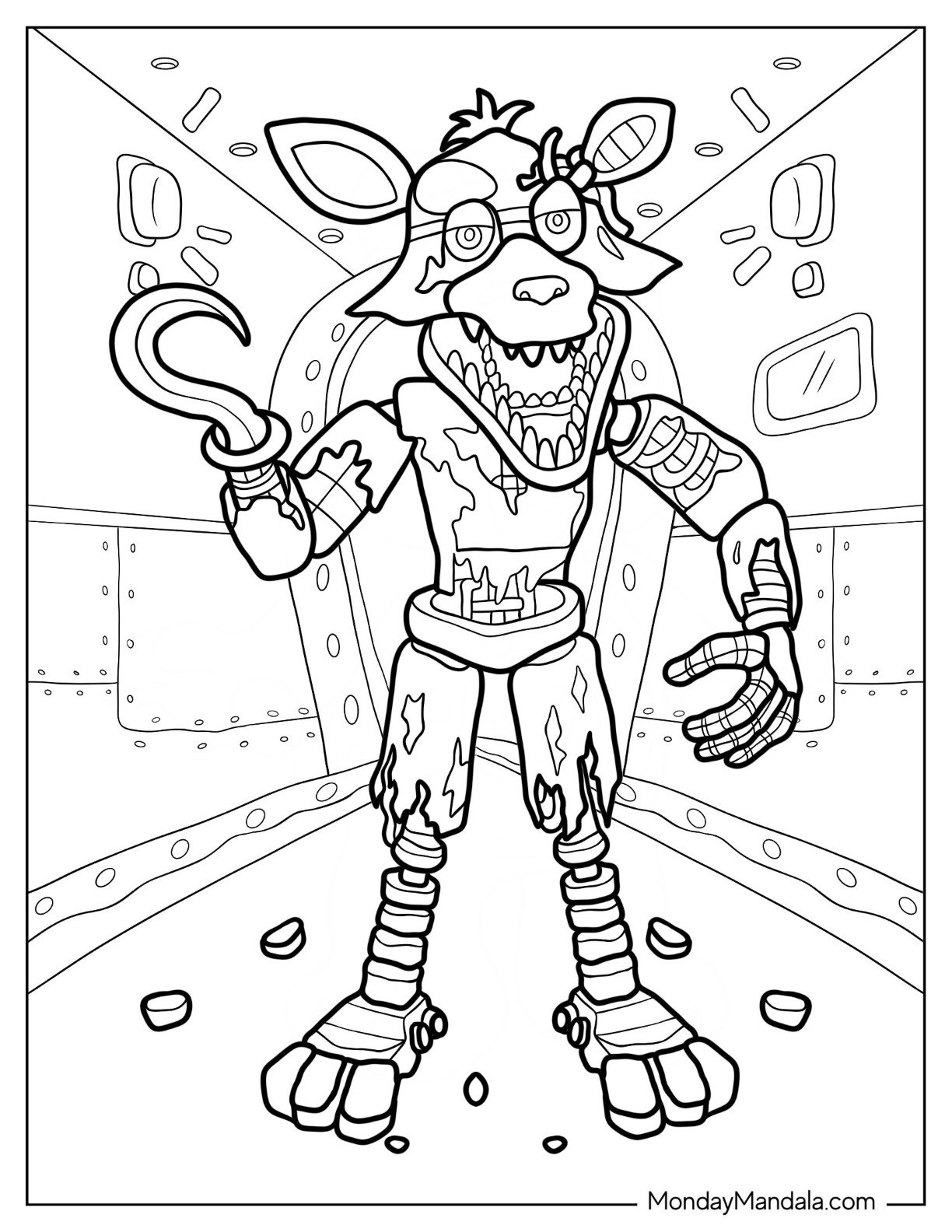 Nightmare Foxy Coloring Pages Printable for Free Download