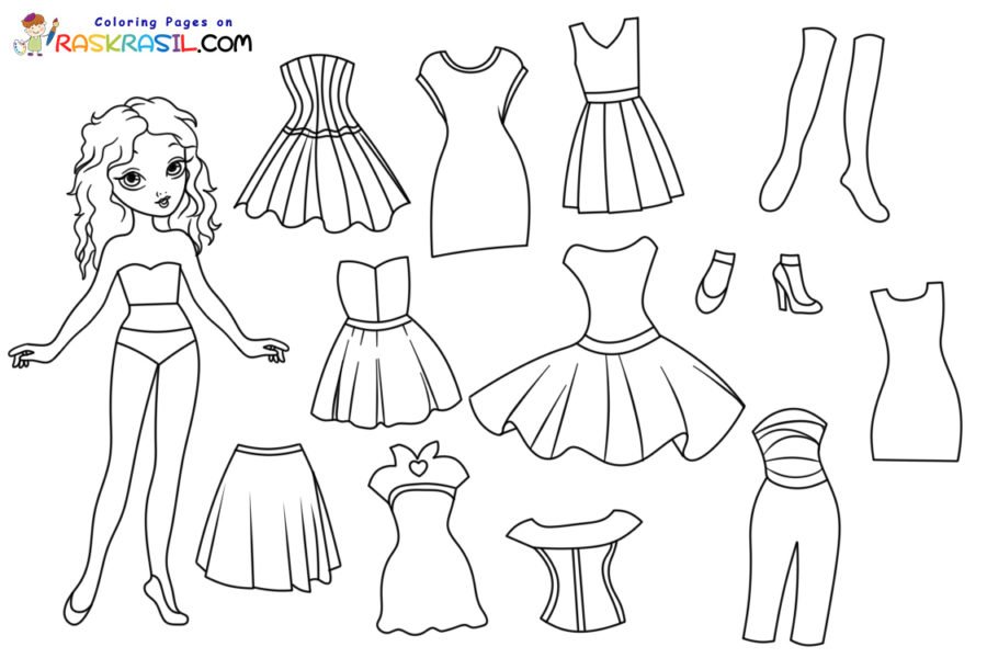 Paper Doll Coloring Pages Printable for Free Download