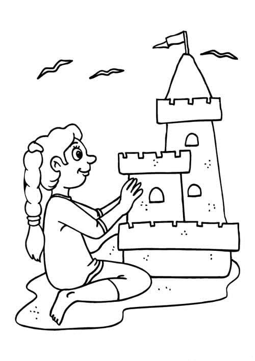 Sand Castle Coloring Pages Printable for Free Download