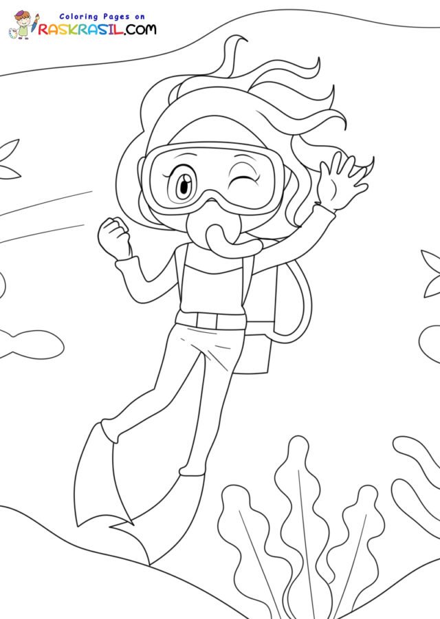 Scuba Diving Coloring Pages Printable for Free Download