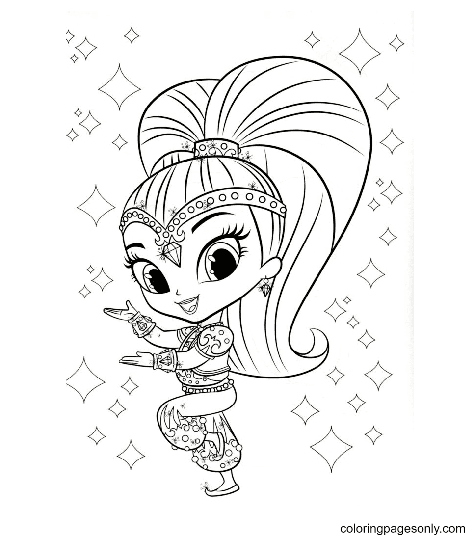 Shimmer and Shine Coloring Pages Printable for Free Download