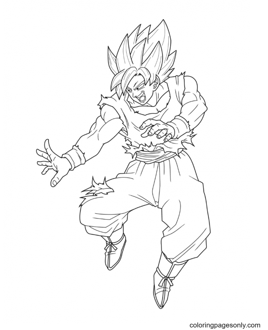 Son Goku Coloring Pages Printable for Free Download