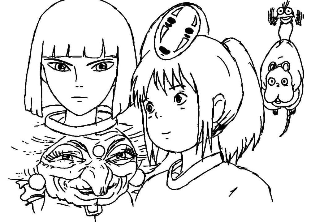 yubaba coloring page transparent png spirited away